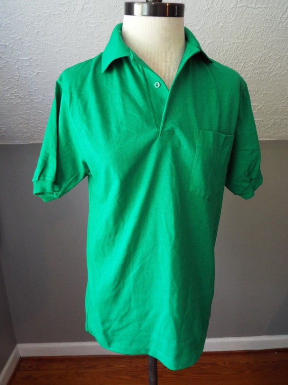 Vintage Short Sleeve Green Polo Shirt by Screen St