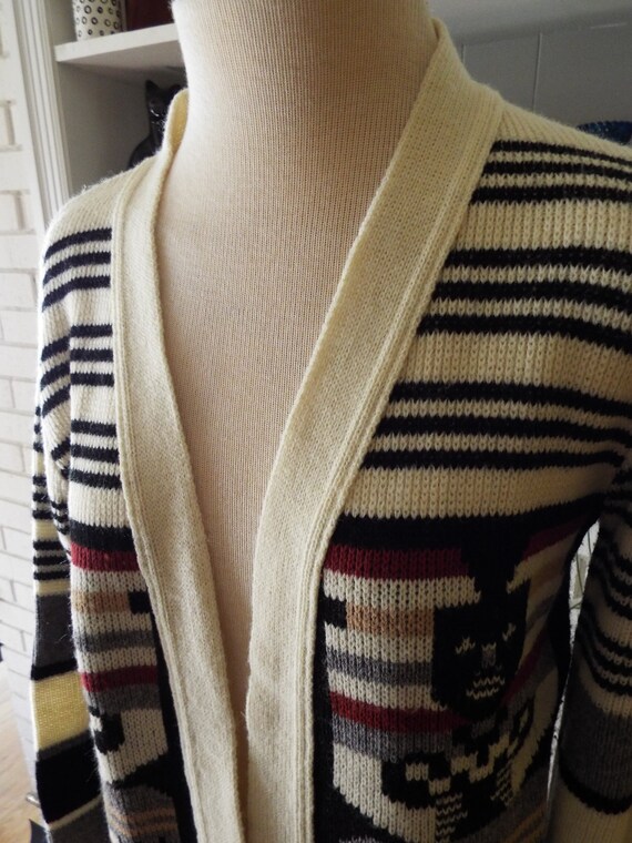 Vintage Long Sleeve 8 Bit Figure Cardigan Sweater - image 2