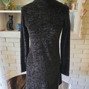 Vintage Long Sleeve Black Dress by Knit Works