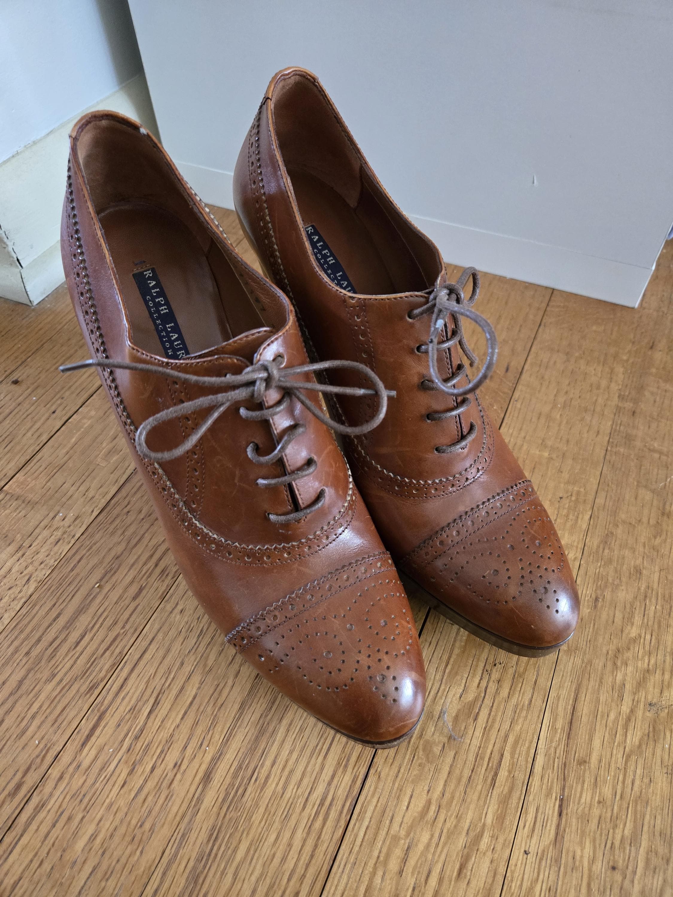 Polo Ralph Lauren Orrick Wing Tip Oxfords Brown Leather Shoes - Size 11.5D Vintage Ralph Lauren Oxford Shoes - Etsy Australia main image 2
