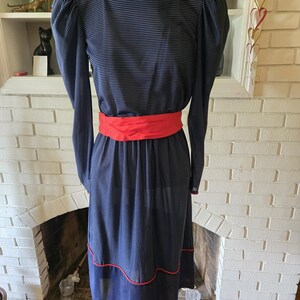 Vintage Long Sleeve Striped Dress