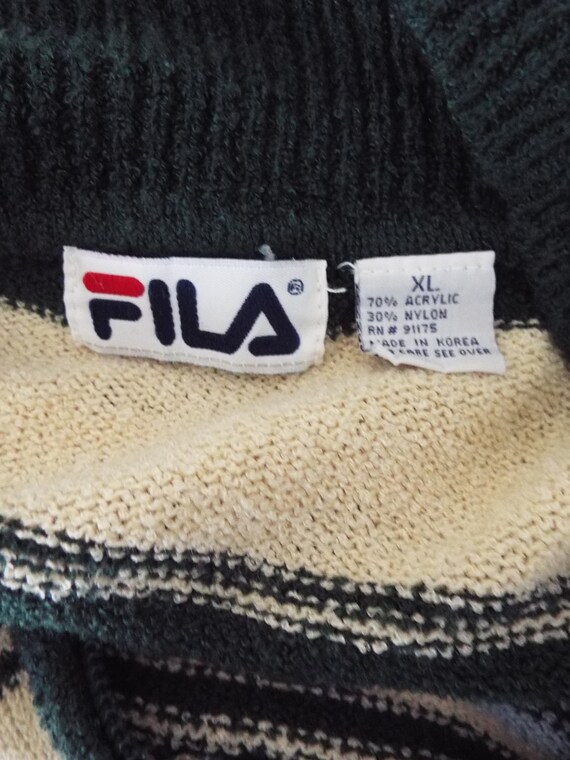 Vintage Long Sleeve Striped Sweater by Fila - image 4