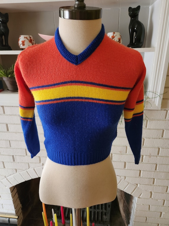 Vintage Child Size Striped Sweater by Donmoor - image 1