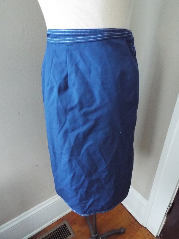 Vintage Blue Wrap Skirt by Koret - image 3