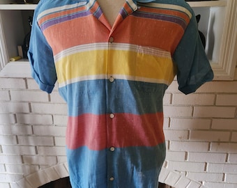 Vintage Short Sleeve Button Down Shirt from Sea Isle by Arrow