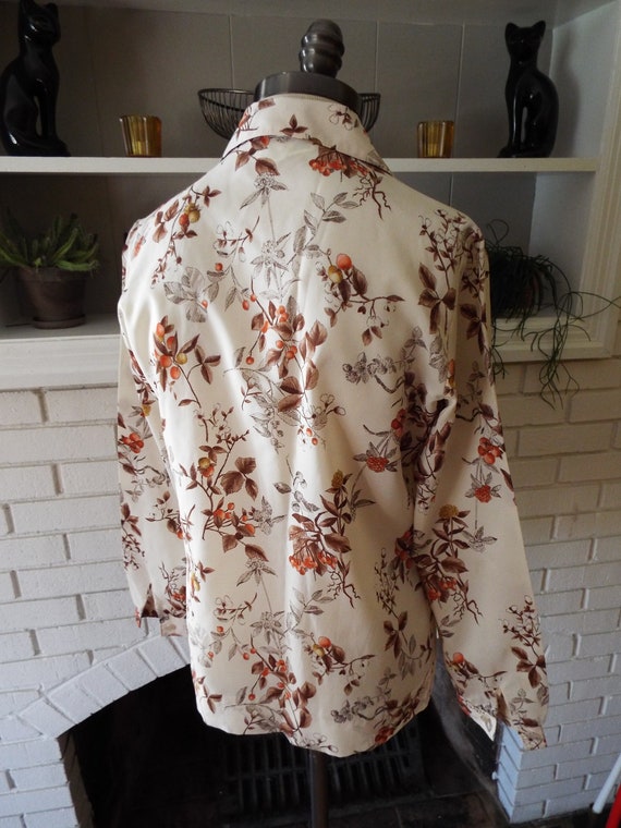 Vintage Long Sleeve Button Down Floral Print Blou… - image 3