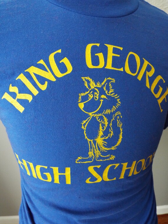 ★SATUR★ Clash Nostalgia Vintage Graphic Short Sleeve T-Shi Vintage DEAD STOCK Short Sleeve King George High School T