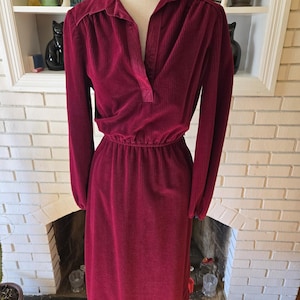 Vintage Long Sleeve Maroon Dress by Non-Stop
