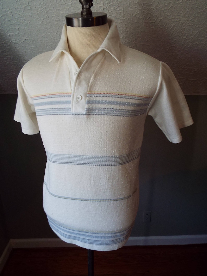 Vintage Short Sleeve Striped Polo Shirt