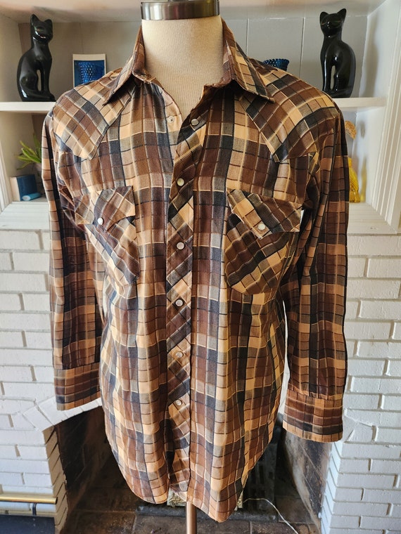 Vintage Long Sleeve Western Snap Shirt by Plainsm… - image 1