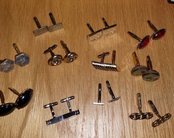 Lot of Vintage Cuff Links. 11 Pairs from the 1950s and 60s