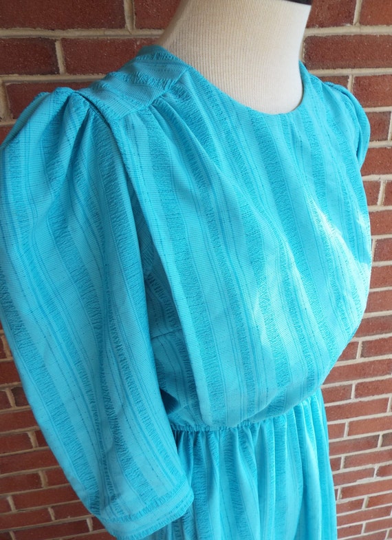 Vintage Turquoise Short Sleeve Dress - image 2