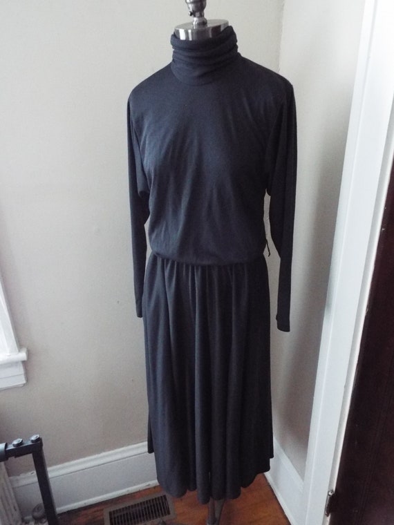 Vintage Long Sleeve Black Dress by Positive Attitu