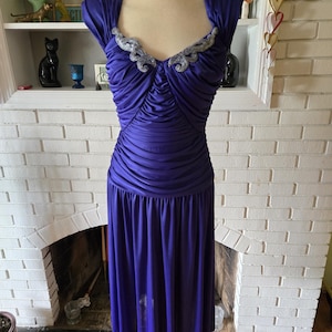 Vintage Sleeveless Purple Gown by Samir