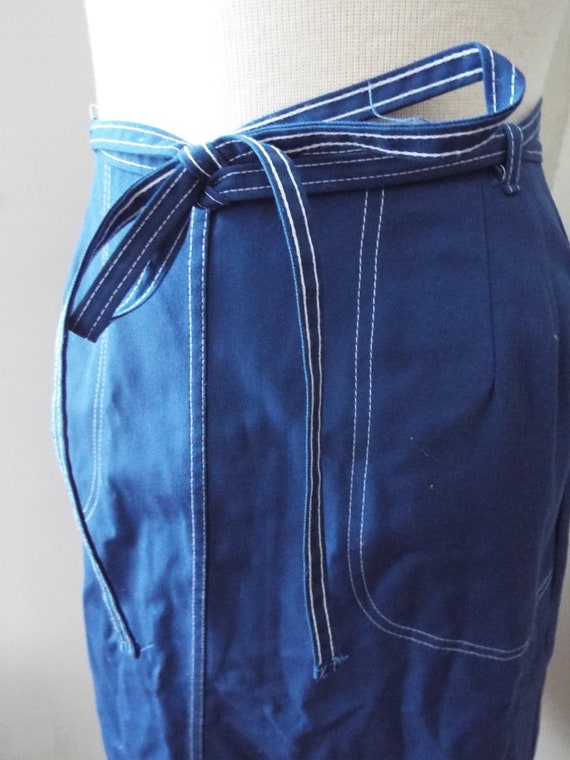 Vintage Blue Wrap Skirt by Koret - image 2