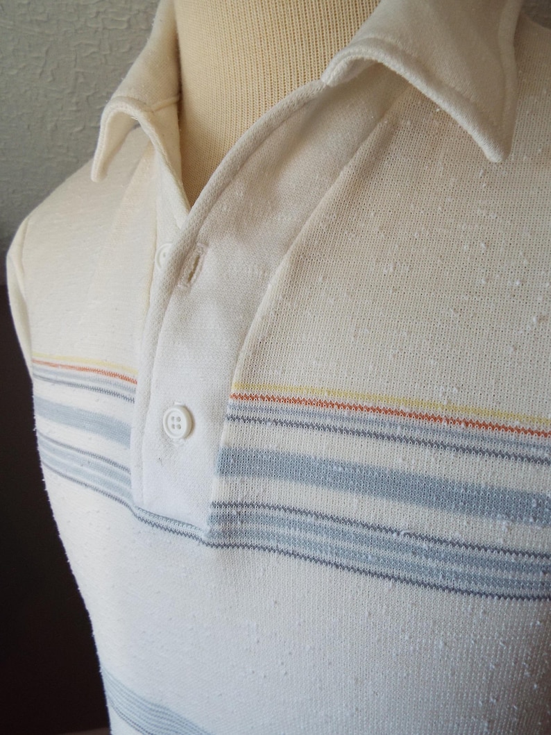 Vintage Short Sleeve Striped Polo Shirt