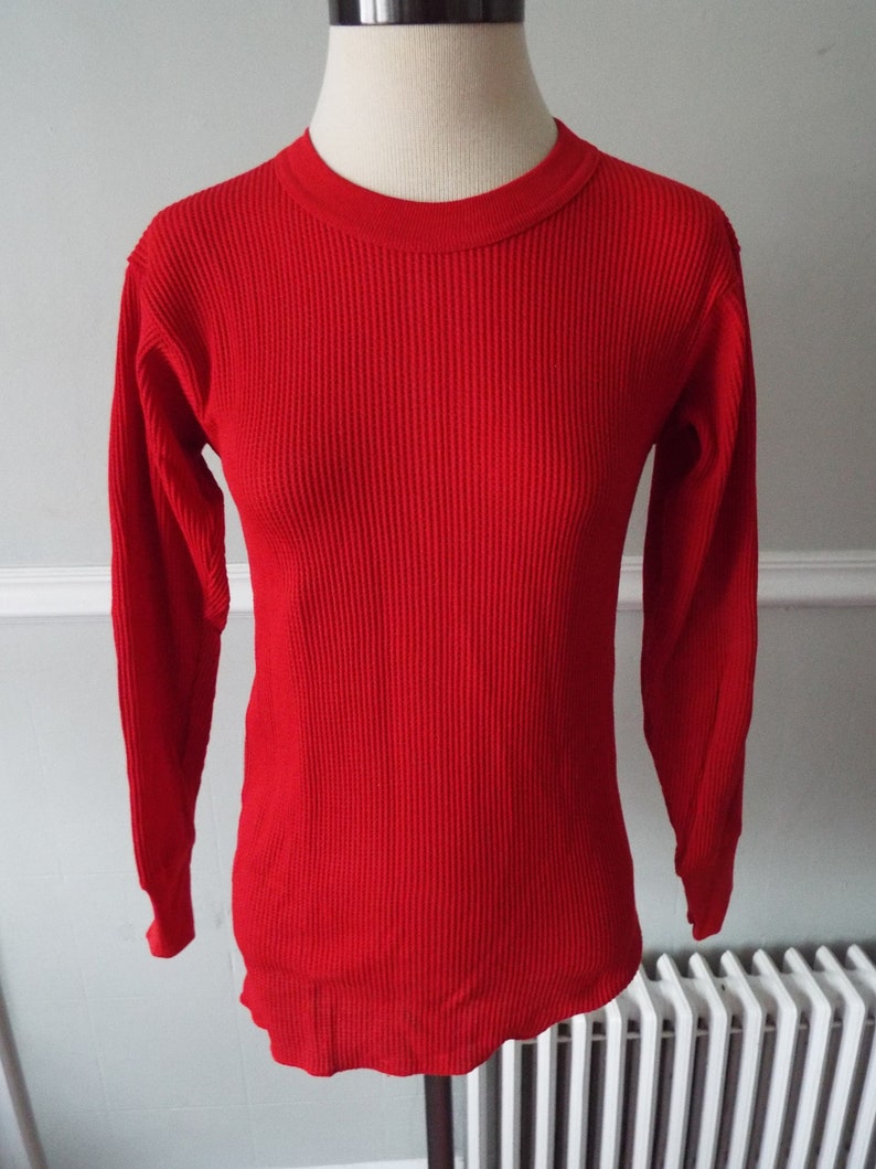 red thermal long sleeve shirt