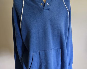 Sudadera con capucha azul vintage de los años 70/80.