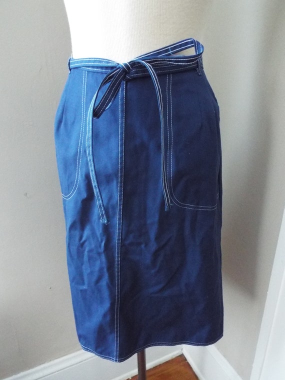 Vintage Blue Wrap Skirt by Koret - image 1