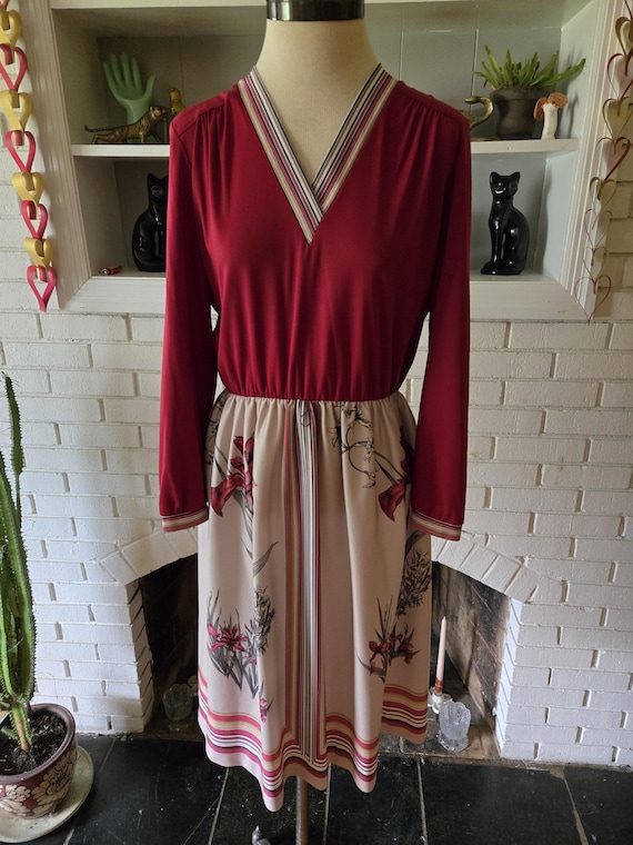chinese dress ladies 80s does 1940s Vintage Striped Dress by Lady Carol Petites of New york –  Cats Like Us