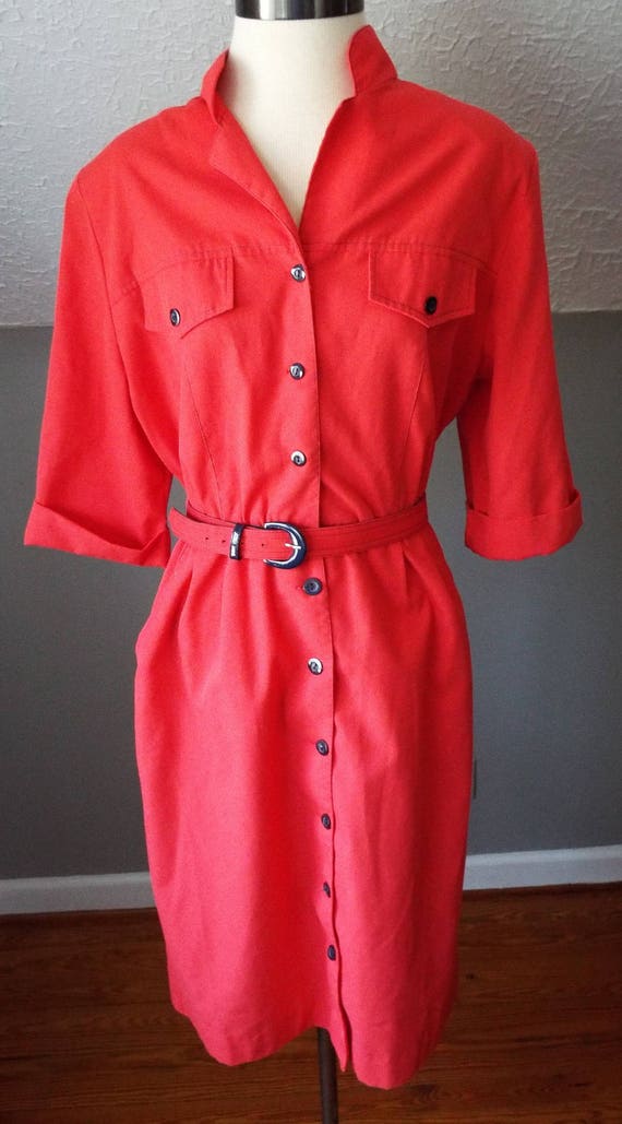 Amazing Vintage Short Sleeve Red Dress by Willi of