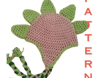 Dinosaur Beanie - Adjustable Size - Crochet Pattern