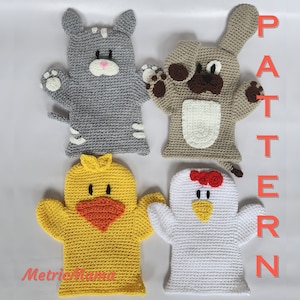 Hand Puppets - Farm #2 - Cat, Dog, Duck, Chicken