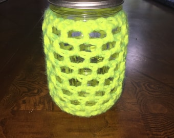 Covered Mason Jar Vase- Openwork Style
