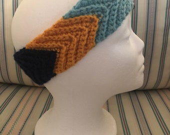 Chevron Ear Warmer crochet ear warmer for winter