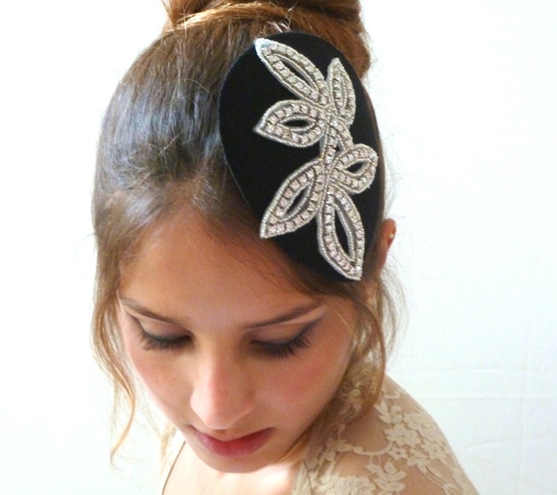 Wedding Hat Fascinator Black Bridal Hat rhinestone Wedding Hat crystal hat Embellishment wedding Hair accessories,bridal hair accessory