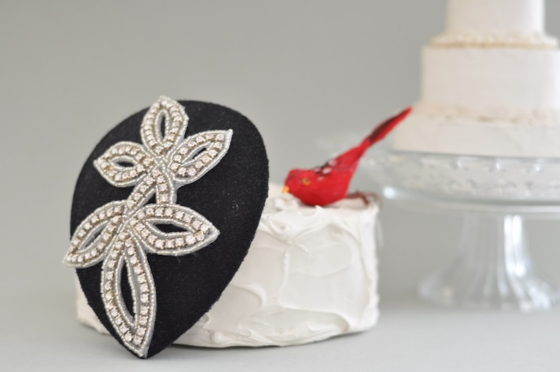 Wedding Hat Fascinator Black Bridal Hat rhinestone Wedding Hat crystal hat Embellishment wedding Hair accessories,bridal hair accessory