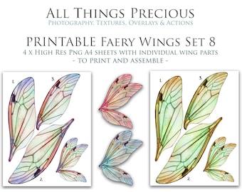 Lot 10 Pair Vtg Miniature 2.5/" Nylon Sheer Fairy Angel Wings Craft Doll Making