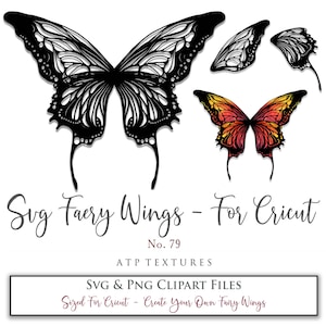 SVG FEE WINGS No. 79 - Für Cricut Maker / Kostüm, Cosplay Flügel, Druckbare Flügel, Vorlagen, Png Digital, Art Doll, Clipart