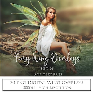 20 Fine Art OVERLAYS Png FAIRY WINGS - Set 39 / Digital, Photo Overlay, Png Clipart, Transparent Wing, Photoshop, Photography Edit