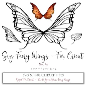 SVG Fairy WINGS No. 74 - For Cricut Maker / Costume, Cosplay Wings, Printable Wing, Templates, Png Digital, Art Doll, ATP Textures