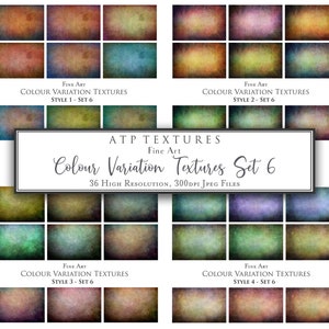 36 FINE ART TEXTURES - Colour Variation Set 6 - Photo Texture, Photography Overlay, Digital Background, Photoshop Overlays, Backdrop