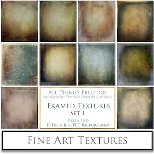 Fine Art TEXTURES - FRAMED Set 1 / Photography Edit, Digital Backdrop, Scrapbook Background, Photo Edit, Photoshop Texture, Overlays
