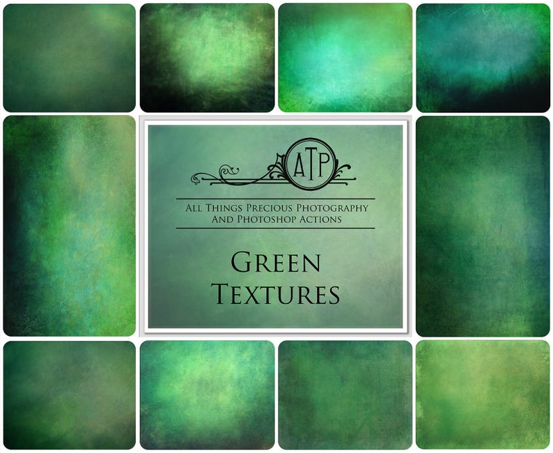 10 Fine Art Textures Green Set 1 Overlays Photography Etsy