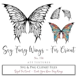 SVG FAIRY WINGS Nr. 154 - Für Cricut Maker, Einzelne Flügelteile, Png Dateien, Cosplay Muster, Druck, Png Digital, Cut Out, Digital Clipart