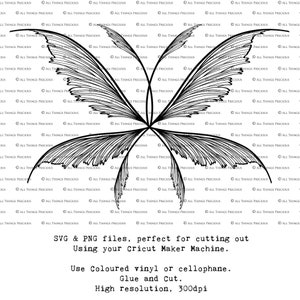 SVG, PNG Clipart, Fairy Wings, for Cricut and Silhouette Machine. Cut out and make real fairy wings. For Costumes, Halloween, Cosplay, Adult or Child size. Use in Wedding invites, Sublimation print or decorations. Faerie Wings, Butterfly, Dragonfly.