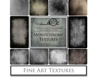 10 Fine Art TEXTURES - MONOCHROME Set 2 / Photoshop Overlays, Digital Backdrop, Photography Background, Black & White Texture, Photo Edit