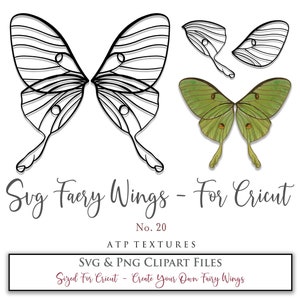 Clipart SVG, ailes de fée, n° 20 - pour Cricut Maker / téléchargement Png, déguisement, aile de cosplay, aile imprimable, modèles, numérique, impression et découpe