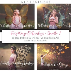 86 Png Overlays Bundle, SCHMETTERLINGS FEE WINGS - Set 7 / Fotografie, Clipart, Fantasy Art, Photoshop Overlay, High Res, Digital Download