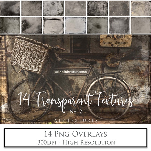 VINTAGE PNG TEXTURES, Photo Overlays - Set 2 - Texture, Digital Photography, Scrapbooking, High Resolution, Old, Clipart, Photoshop