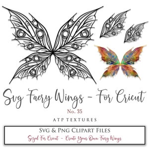 SVG FAIRY WINGS No. 35 - For Cricut Maker / Costume, Cosplay Wings, Printable Wing, Templates, Png Digital, Art Doll, Jewellery Making