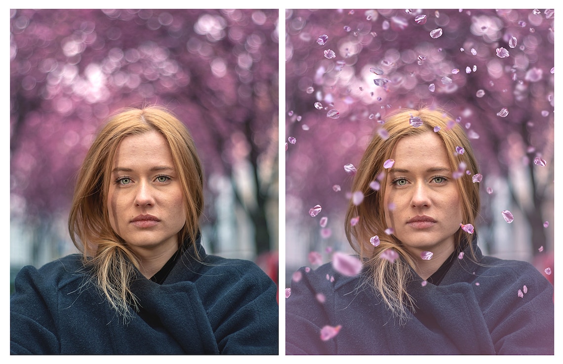 40 SPRING BLOSSOM Overlays / Photoshop Overlays Falling image 4