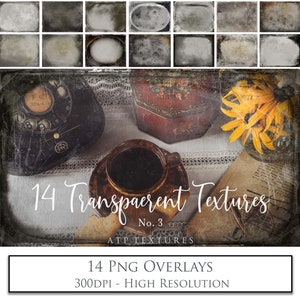 VINTAGE PNG TEXTURES, Photo Overlays - Set 3 - Texture, Digital Photography, Scrapbooking, High Resolution, Old, Clipart, Photoshop
