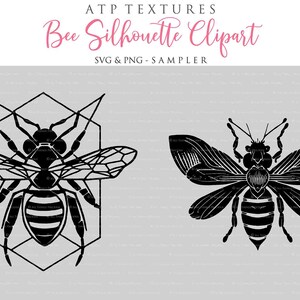 12 SVG BEE CLIPART Set 4 Silhouette, Png Clipart, Print, Cricut, Digital Scrapbooking, Sublimation, Art Tattoo, Ai Graphics image 4