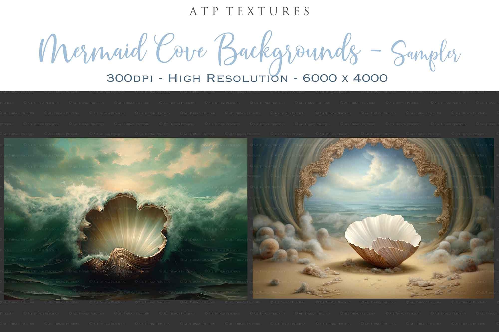 36 Digital Backgrounds - MERMAID COVE - Photo Background, Ocean, Old ...