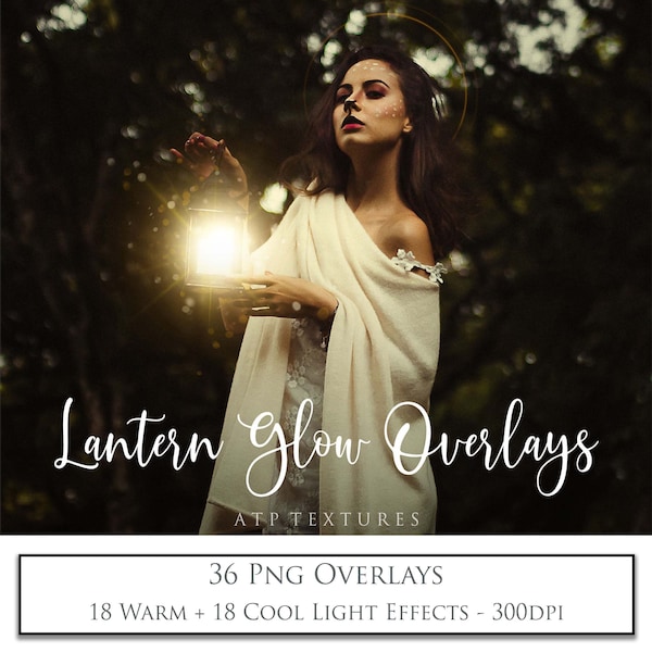 PHOTO OVERLAYS 36 Digital Png LANTERN Glows, Lamp Light, Photoshop Overlay, Sunlight, Art, Lens Flare, Fantasy Edit